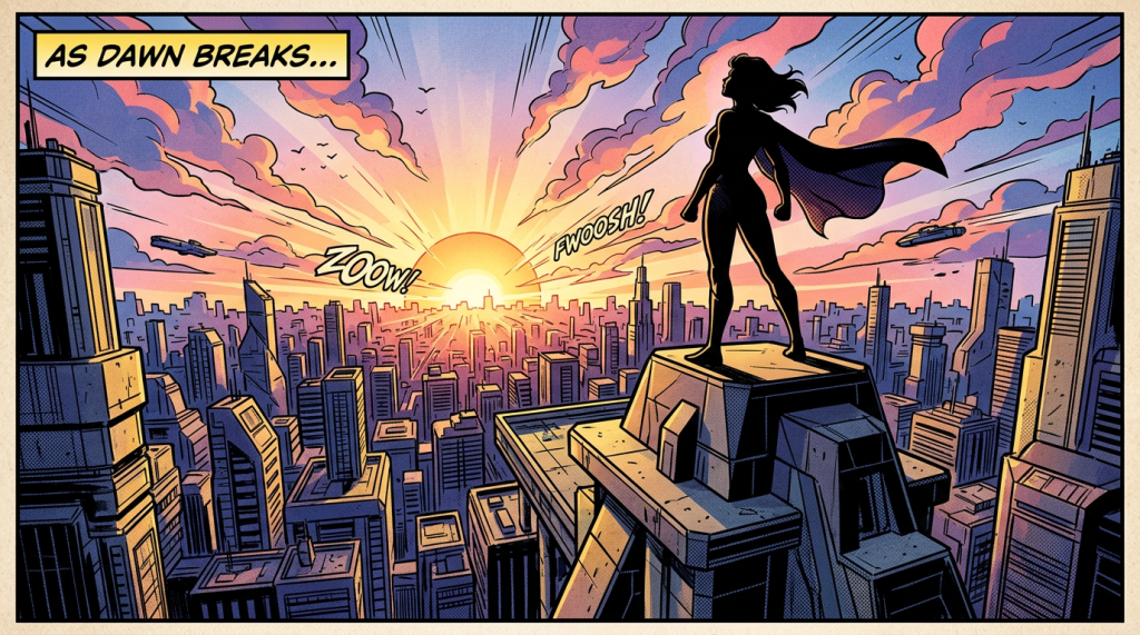 Female silhouette on geometric podium at sunrise city